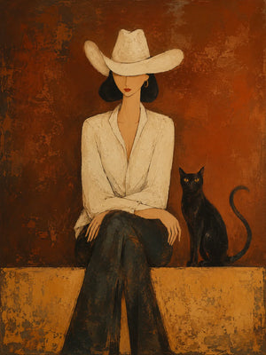 Original artwork view of Desert Muse Figure Wall Art | Oildeco