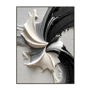 Monochrome Petal Flow Textured Wall Art | OILDECO