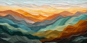 Golden Ridges Panoramic Wall Art artwork view | OILDECO