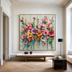 Candy Bloom Floral Wall Art styled interior scene 1 | OILDECO