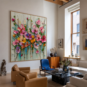 Candy Bloom Floral Wall Art styled interior scene 2 | OILDECO