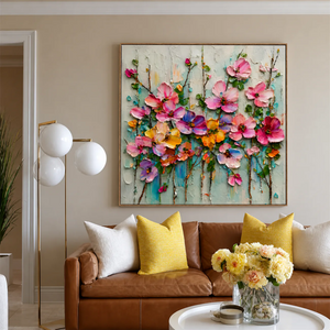 Candy Bloom Floral Wall Art styled interior scene 4 | OILDECO