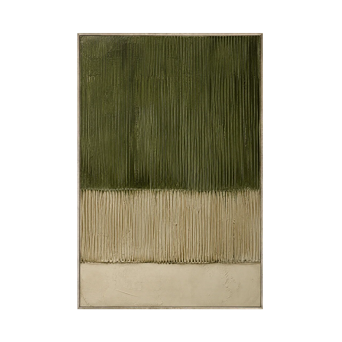Olive Lines Textured Wall Art