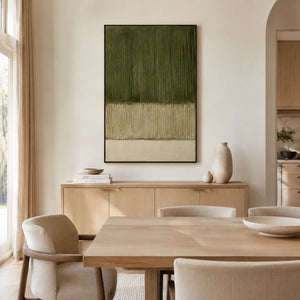 Olive Lines Textured Wall Art styled in a contemporary entryway | Oildeco
