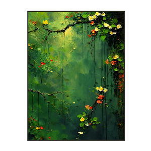 Emerald Blossom Cascade Textured Wall Art | OILDECO
