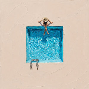 Poolside Pause Textured Wall Art artwork view | OILDECO