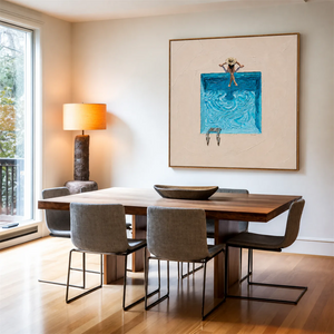 Poolside Pause Textured Wall Art styled interior scene 3 | OILDECO