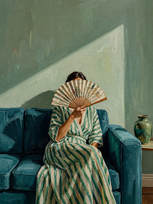 Veiled Fan Figure Wall Art artwork view | OILDECO