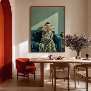 Veiled Fan Figure Wall Art styled interior scene 4 | OILDECO