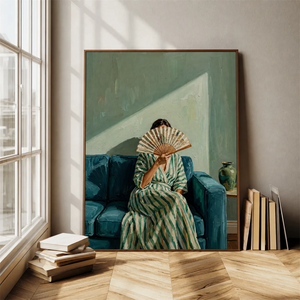 Veiled Fan Figure Wall Art styled interior scene 5 | OILDECO