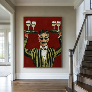 The Grand Toast Waiter Wall Art styled interior scene 2 | OILDECO