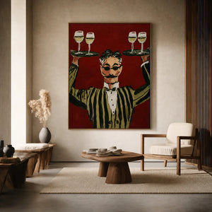 The Grand Toast Waiter Wall Art styled interior scene 3 | OILDECO