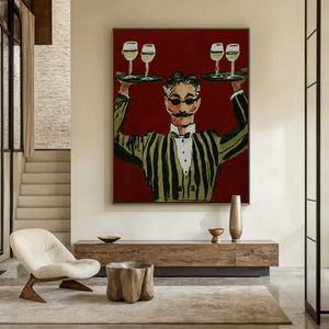 The Grand Toast Waiter Wall Art styled interior scene 4 | OILDECO