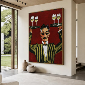 The Grand Toast Waiter Wall Art styled interior scene 5 | OILDECO