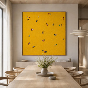 Golden Gathering Textured Wall Art styled interior scene 1 | OILDECO