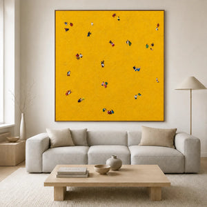Golden Gathering Textured Wall Art styled interior scene 3 | OILDECO