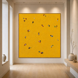 Golden Gathering Textured Wall Art styled interior scene 4 | OILDECO