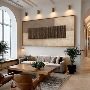 Umber Reed Relief Wall Art styled interior scene 3 | OILDECO