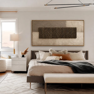 Umber Reed Relief Wall Art styled interior scene 5 | OILDECO