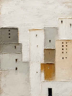 Original artwork view of Quiet Facade Textured Wall Art | Oildeco