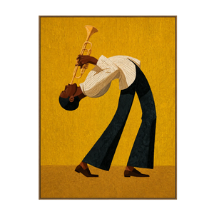 Golden Jazz Trumpeter Wall Art | OILDECO
