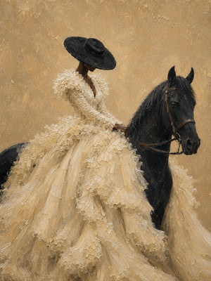 Ivory Rider Horse Wall Art artwork view | OILDECO