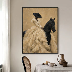 Ivory Rider Horse Wall Art styled interior scene 3 | OILDECO