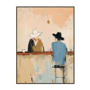 Quiet Saloon Cowboys Textured Wall Art | OILDECO