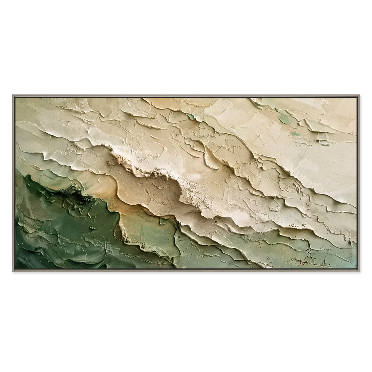 Ivory Sage Tides Relief Wall Art