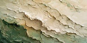 Ivory Sage Tides Relief Wall Art artwork view | OILDECO
