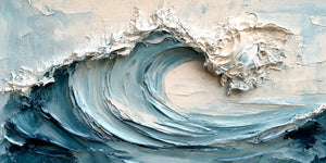 Cerulean Crest Relief Wall Art artwork view | OILDECO
