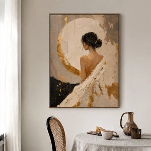 Moonlit Grace Textured Wall Art styled interior scene 3 | OILDECO