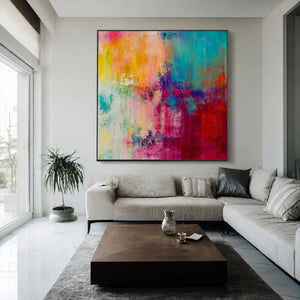 Prismatic Haze Abstract Wall Art styled interior scene 1 | OILDECO