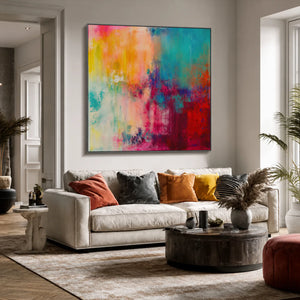 Prismatic Haze Abstract Wall Art styled interior scene 2 | OILDECO