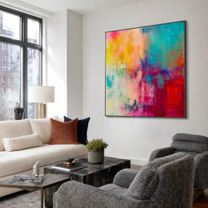 Prismatic Haze Abstract Wall Art styled interior scene 3 | OILDECO