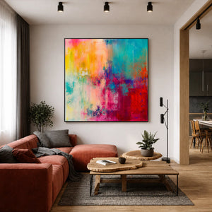 Prismatic Haze Abstract Wall Art styled interior scene 4 | OILDECO