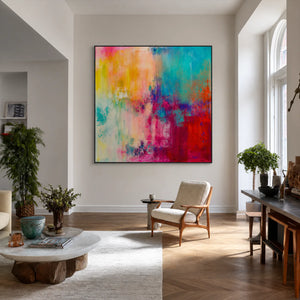 Prismatic Haze Abstract Wall Art styled interior scene 5 | OILDECO