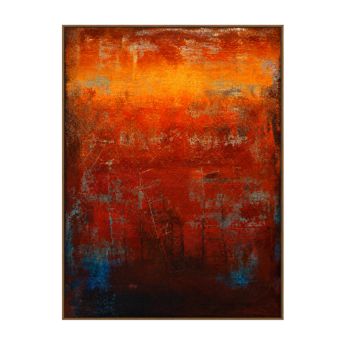 Ember Horizon Textured Wall Art