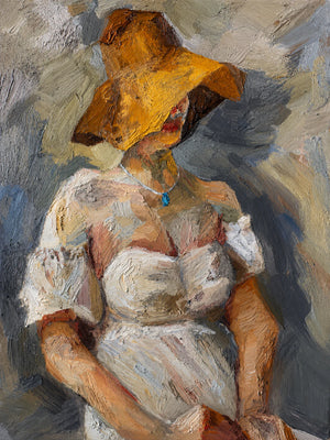 Golden Hat Figure Wall Art artwork view | OILDECO
