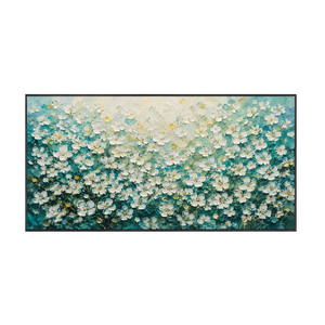 Turquoise Meadow Floral Wall Art | Oildeco