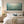 Turquoise Meadow Floral Wall Art shown in a calm bedroom setting | Oildeco