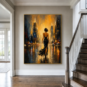 Gilded Boulevard Figurative Wall Art styled interior scene 2 | OILDECO