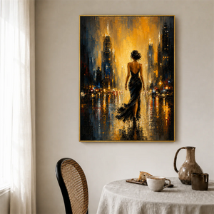 Gilded Boulevard Figurative Wall Art styled interior scene 3 | OILDECO