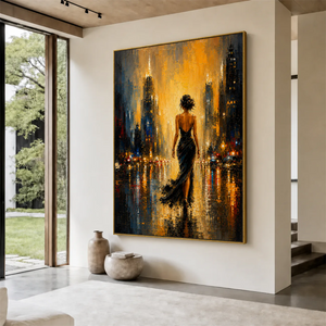 Gilded Boulevard Figurative Wall Art styled interior scene 6 | OILDECO