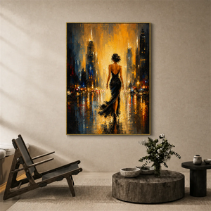 Gilded Boulevard Figurative Wall Art styled interior scene 7 | OILDECO