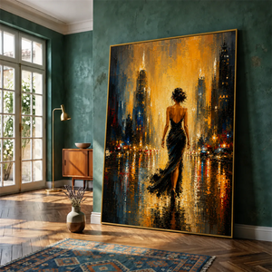 Gilded Boulevard Figurative Wall Art styled interior scene 8 | OILDECO