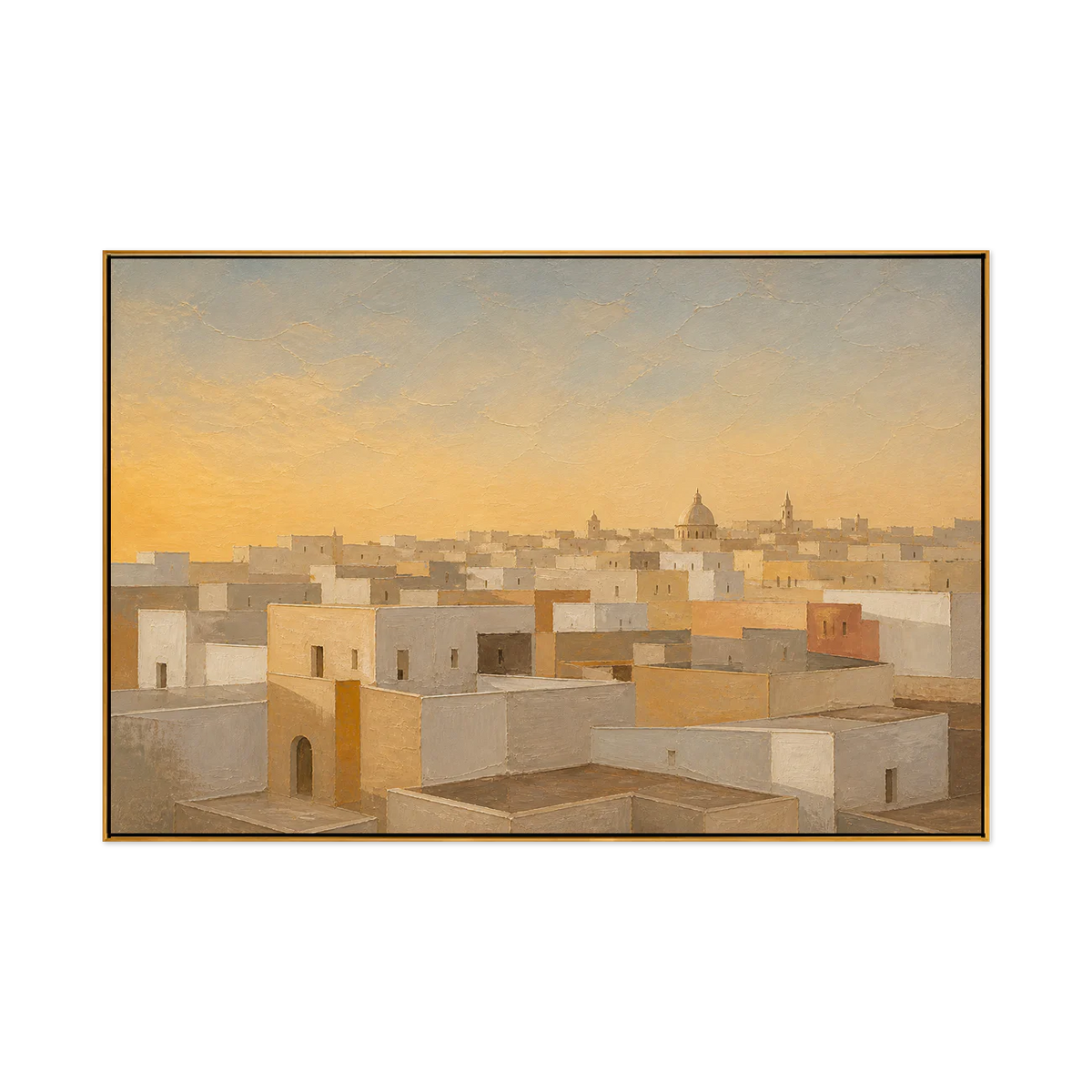 Sunlit Ivory Rooftops Wall Art
