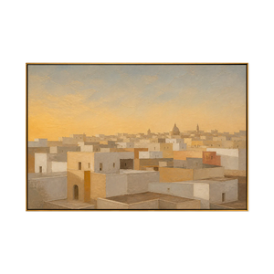 Sunlit Ivory Rooftops Wall Art | OILDECO