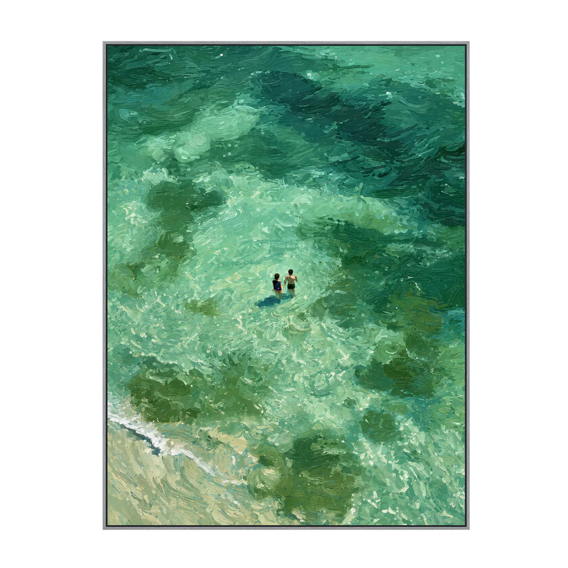 Emerald Tide Swimmers Wall Art | OILDECO