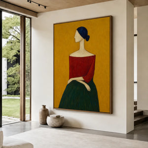 Scarlet Poise Figurative Wall Art styled interior scene 5 | OILDECO